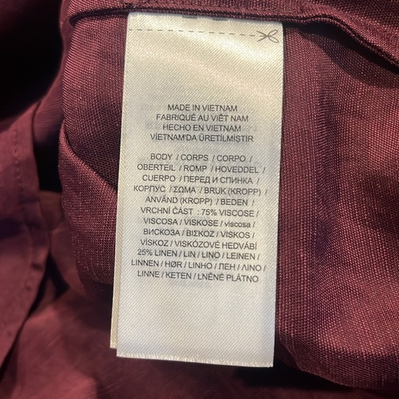 Lauren Ralph Lauren Women Blouson-Sleeve Blouse top Vintage Burgundy large - Picture 6 of 6